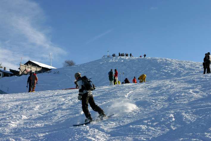 Snowboarden im Skigebiet Bad Kohlgrub